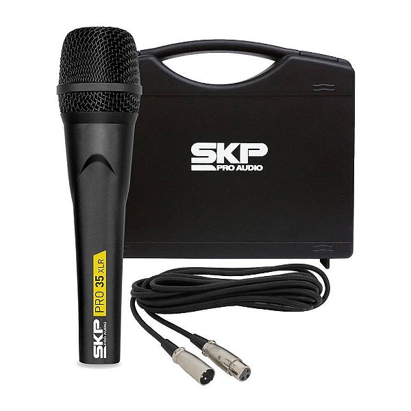 Microfone Dinâmico SKP Pro-35 com Cabo XLR