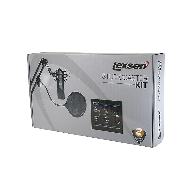 Kit Intrface de áudio Lexsen Studiocaster Pack com Microfone