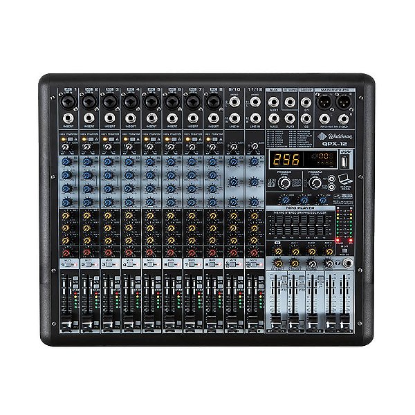 Mesa de Som Analógica Waldman QPX-12 USB 12 Canais Bivolt