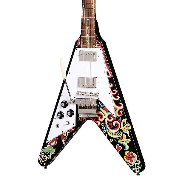 Guitarra Epiphone Jimi Hendrix Flying V Love Drops Canhoto