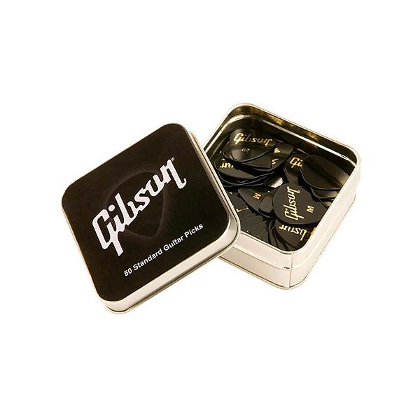 Kit com 50 Palhetas Gibson APRGG50 74H Celulóide Pesada