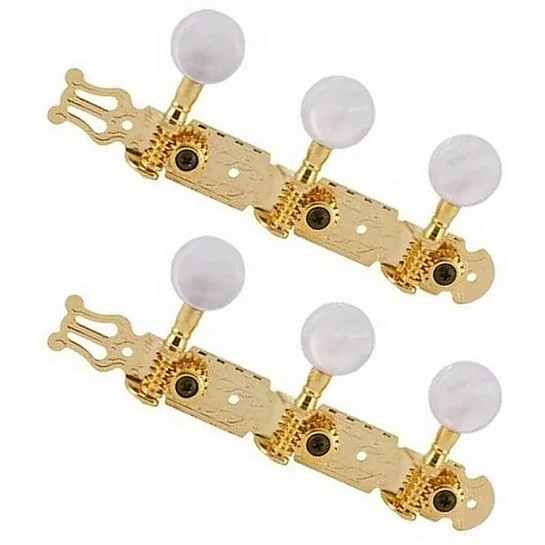 Tarraxa Deval Super Luxo 210 Dourada Pino Grosso para Violão