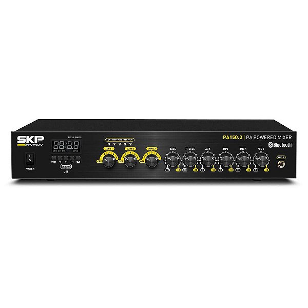 Receiver Amplificador de Som SKP Pro PA150.3 4 Canais 150w