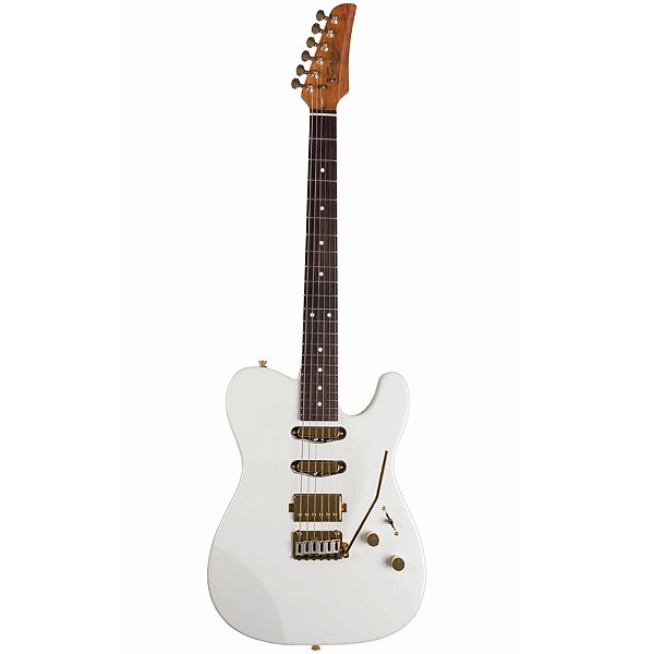 Guitarra Seizi Katana Sakura HSS Telecaster Pearl White Gold