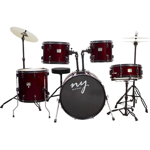Bateria Acústica New York 2T EWR NY F1rst Vinho com Banco