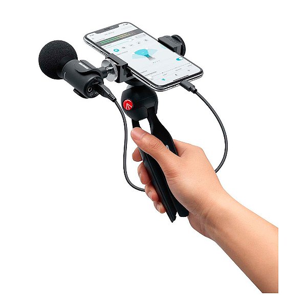 Kit Microfone Estéreo Digital Shure MV88 USB para Vídeos