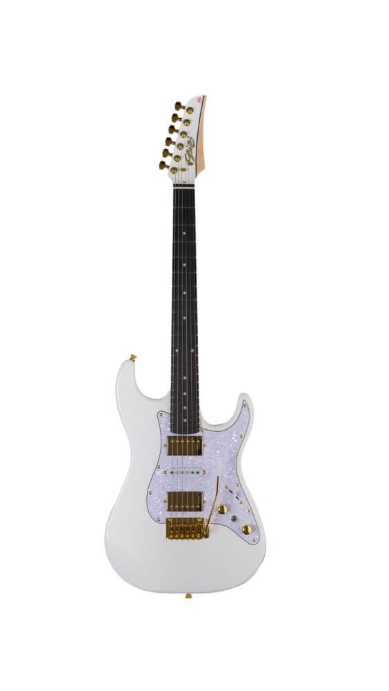 Guitarra Seizi Katana Blade HSH Pearl White Gold com Bag