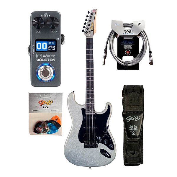 Kit Guitarra Seizi Fun Katana Musashi Lighter Silver Sparkle