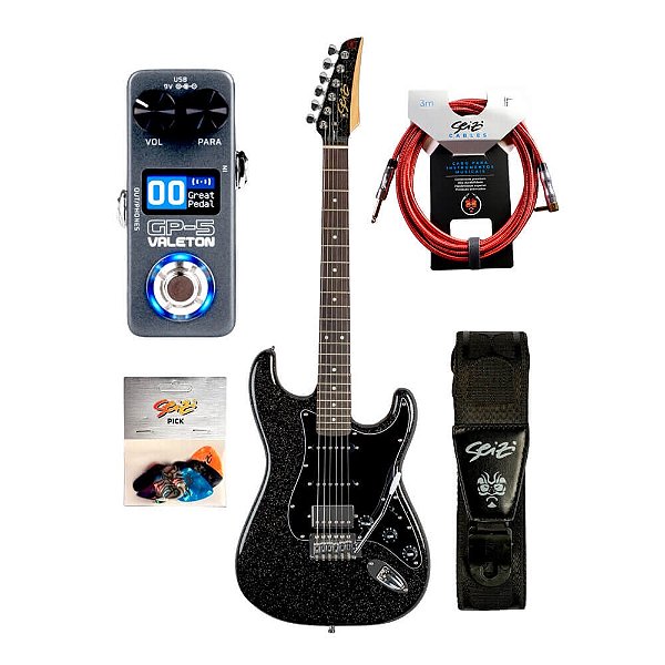 Kit Guitarra Seizi Fun Katana Musashi Black Sparkle