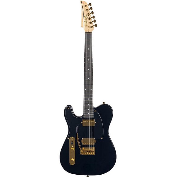 Guitarra Seizi Katana Kabuto TL Left Black Gold Canhoto