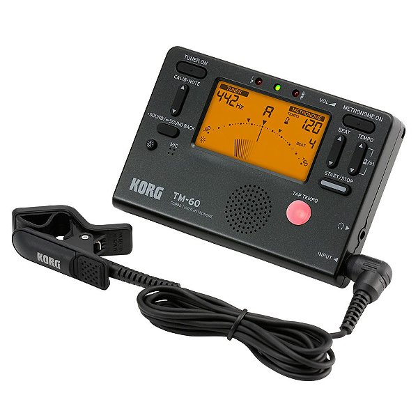 Metrônomo e Afinador Digital Korg TM-60C com Clipe CM-200