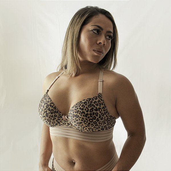 Sutiã meia taça base renda elástica Maiara