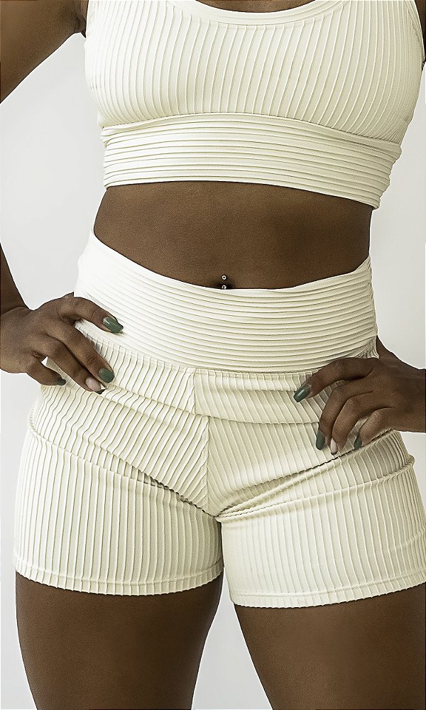 Shorts Curto Canelado Alto Relevo Poliamida Ultra Premium