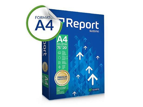 Papel Sulfite A4 Branco 210x297mm Report Premium - Resma com 500 Folhas