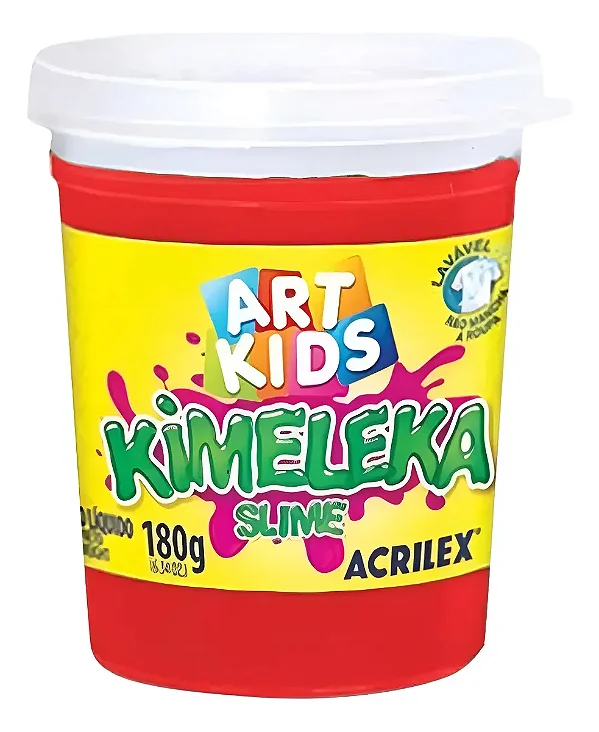 Kimeleka Slime 180g Acrilex - Lavável e Atóxica - Cores Vibrantes