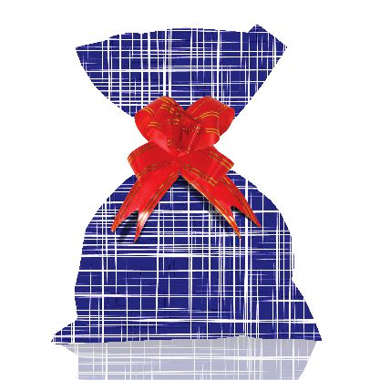 Saco para Presente Linho rústico azul Metalizado 425 30X45mm