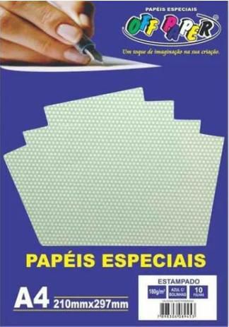 Papel Estampado Azul C/ Bolinhas Off Paper A4 180G