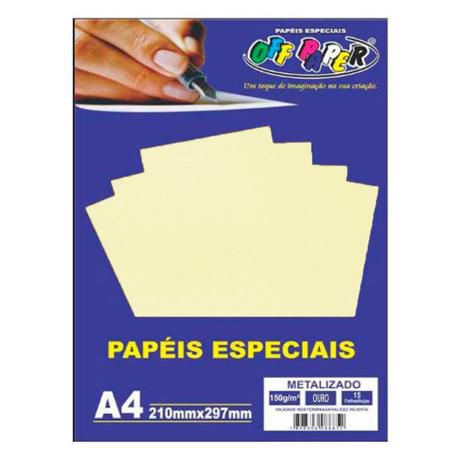 Papel Metalizado Ouro Off Paper A4 150G