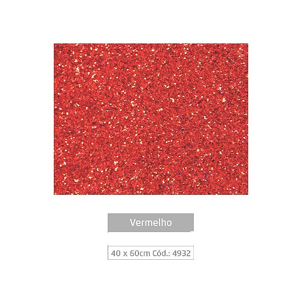 Eva c/ Brilho 40x60 Vermelho Leo e Leo