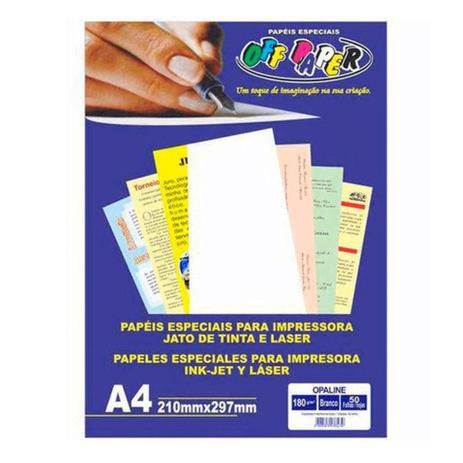 Papel Opaline A4 180G Salmao C/ 50Fls Off Paper