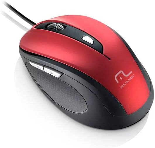 Mouse comfort 6 botões Usb vermelho Mo243 Multilaser