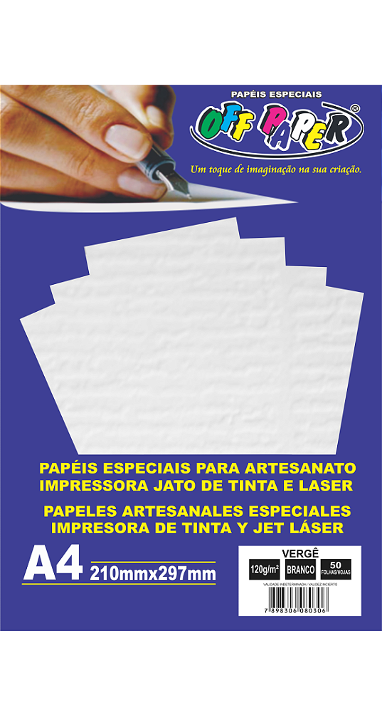 Papel Verge Branco A4 120g Off Paper