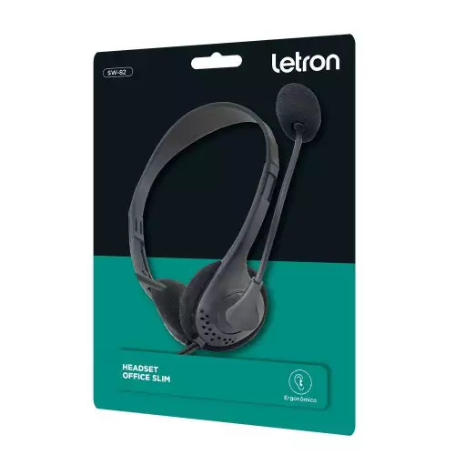Headset Office Slim Estereo Driver Preto Letron