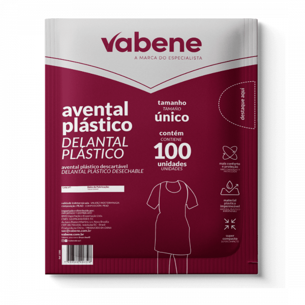 AVENTAL PLAST DESCART BRANCO  110X70CM 100UN/PCT