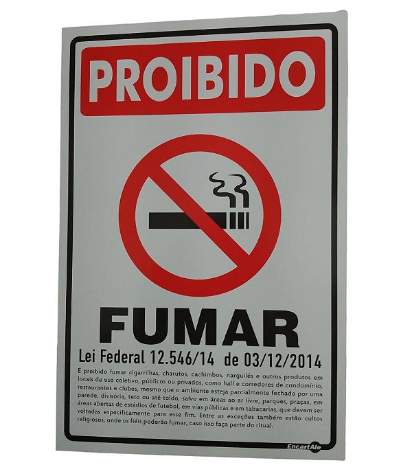 Placa Proibido Fumar Lei Federa 20x30  Encartale PS611SP