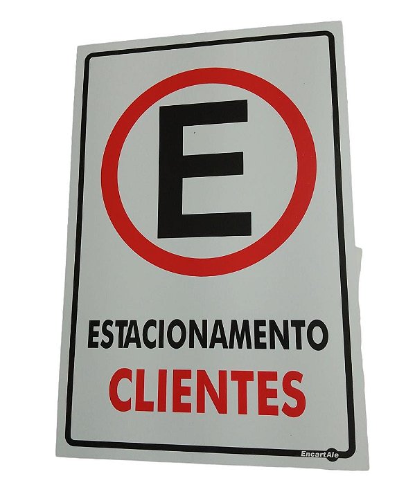 Placa Estacionamento Clientes 20x30 Encartale PS02