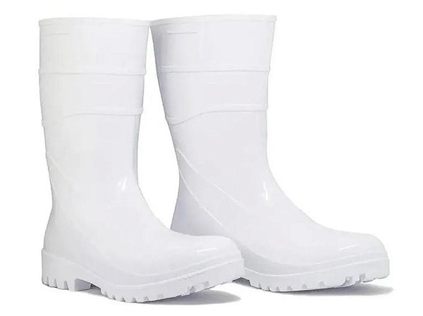 Bota Galocha Pvc Limpeza Faxina Branco Antiderrapante Bracol