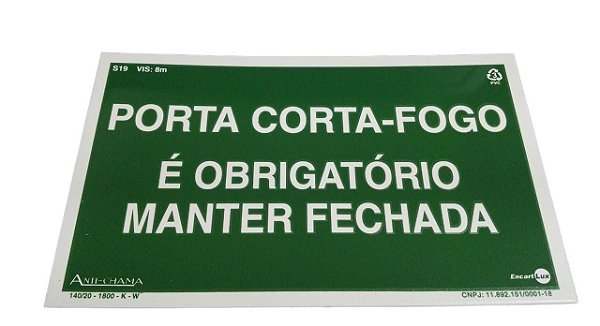 Placa Corta-Fogo Fotol 25x15 Encartale PAF316