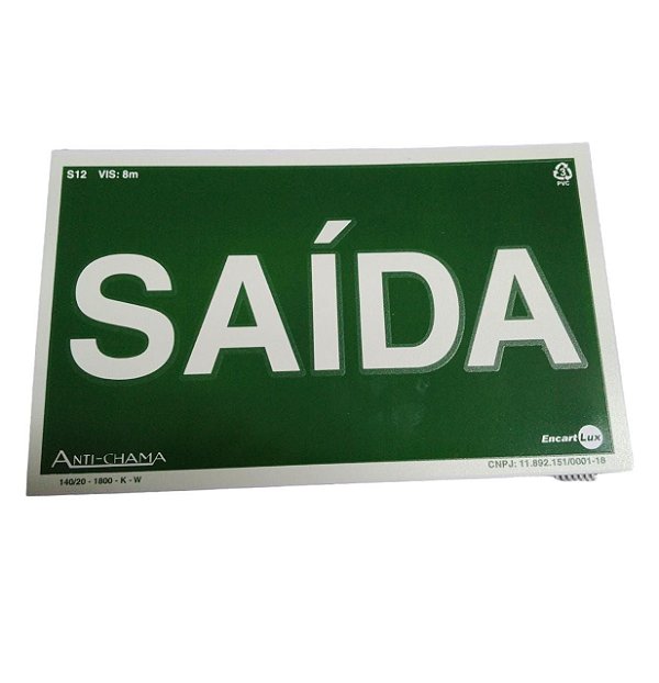 Placa Saida 25x15 Encartale PAF395