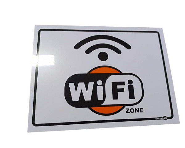 Placa De Sinalização Wifi Zone Ref Ps633 Encartale