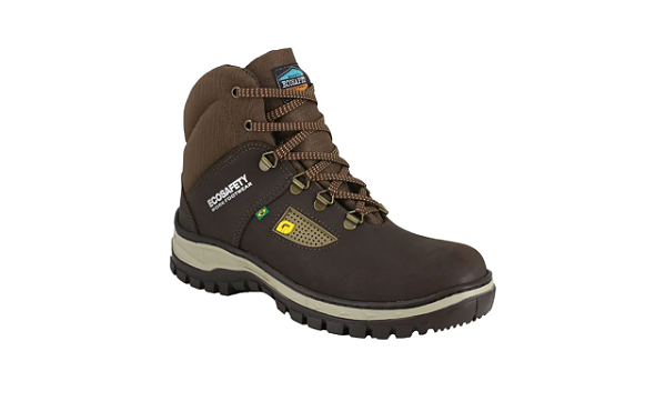 Bota Adventure de Segurança E Trilha Unissex Em Couro