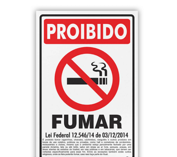 Placa - Proibido Fumar Lei Federal  20X30
