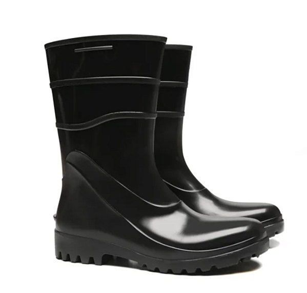 Bota Galocha Pvc Preta Limpeza Faxina  Antiderrapante