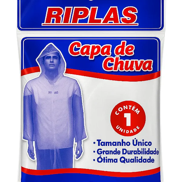 Capa De Chuva Descartável Transparente - Estádio Riplas