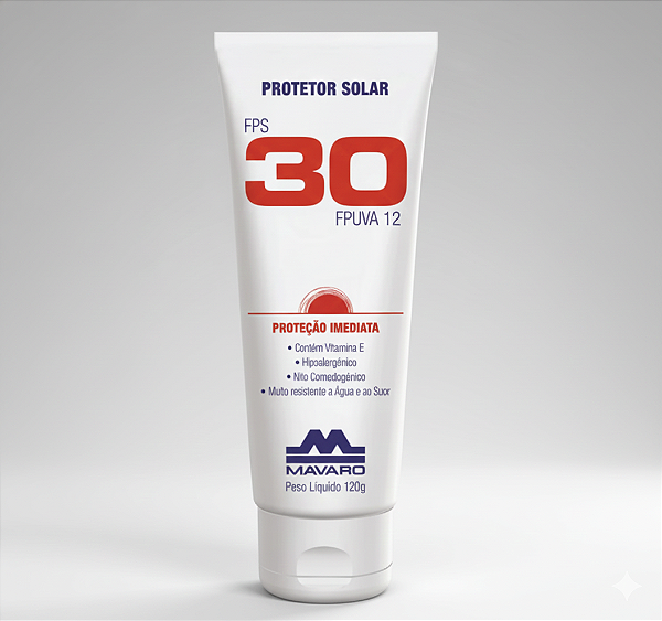 Creme Protetor Solar Fator Fps 30 Bisnaga 120g Mavaro