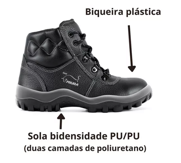 Bota Botina Masculina Segurança Miura Safetline Preto