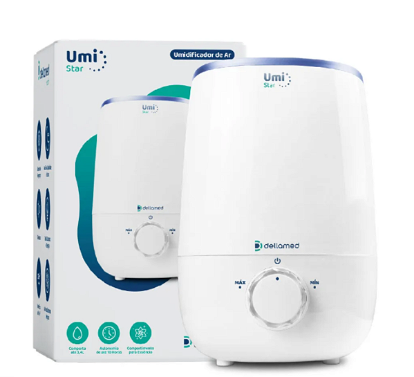 Umidificador de Ar Ultrassônico 3,4 Litros Umi Star Dellamed