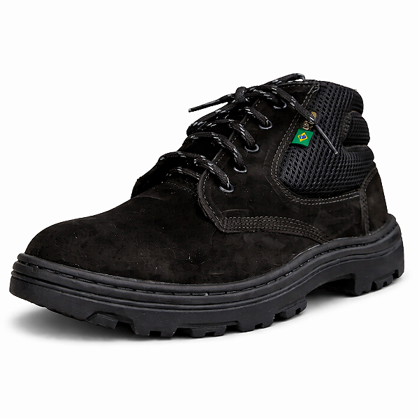 Botina de Segurança Exfak Nobuck Preta com Cadarço