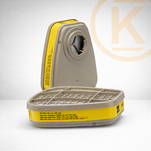 Filtro 3M 6003 Cartucho para Vapores Orgânicos e Gases Ácidos