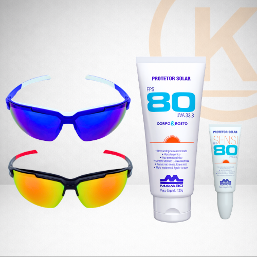 Kit Ciclista Óculos Kronos + Protetor Solar FPS 80 + Protetor Labial Grátis