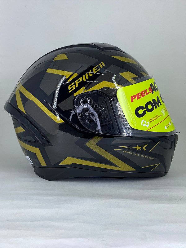 CAPACETE PEELS SPIKE II 1ST PTO/DOURADO