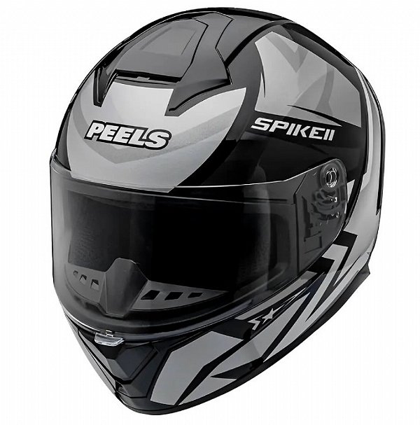 CAPACETE PEELS SPIKE II 1ST PTO/PRATA