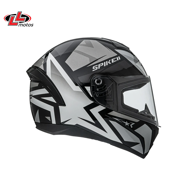 Capacete Peels Spike II 1ST Preto com Prata Brilho