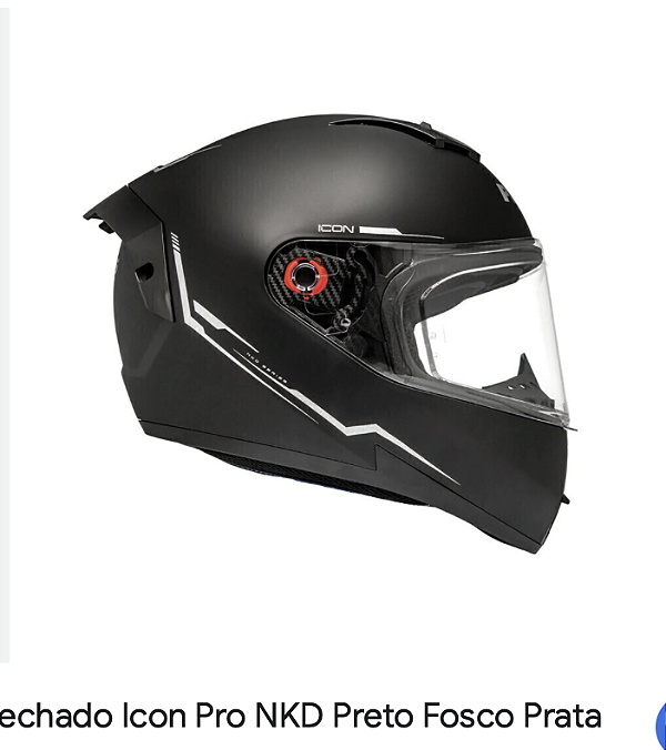 CAPACETE PEELS ICON PRO NKD PRETO FOSCO/PRATA