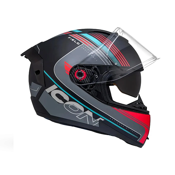 CAPACETE PEELS ICON PRO FIELD PRETO FOSCO/CIANO