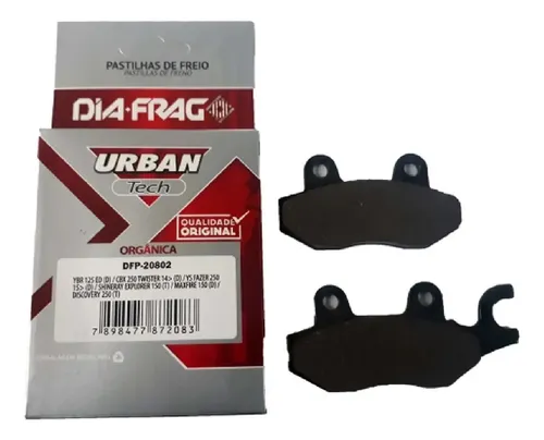 Pastilha de Freio CBX250/YBR/CB300 D. NINJA250T BURG400 ESQ. DIAFRAG DFP-20802